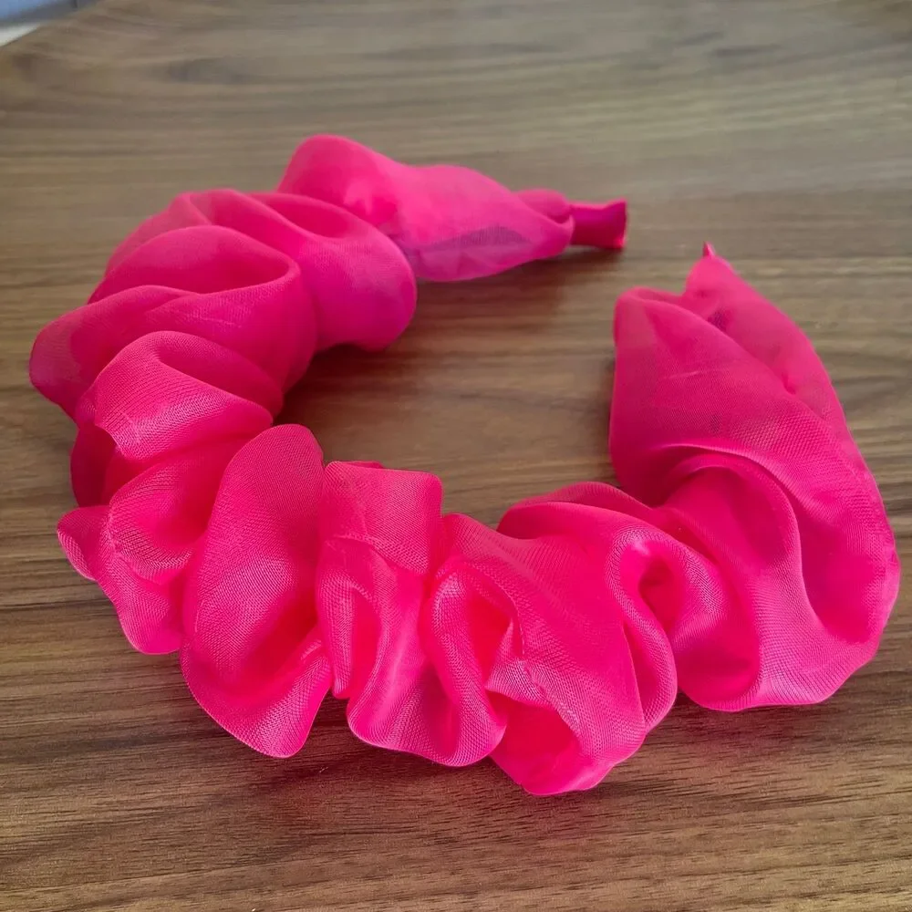 New Headband chiffon Pink hair accessories - Picture 5 of 8